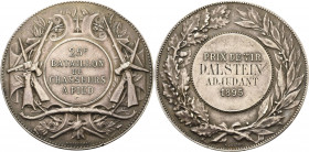 Frankreich
Dritte Republik 1870-1940 Silbermedaille 1895 (Dubois/De George) Jagdpreis des 25. Infanterie-Bataillons. 5 Zeilen Schrift im Kreis um Sym...