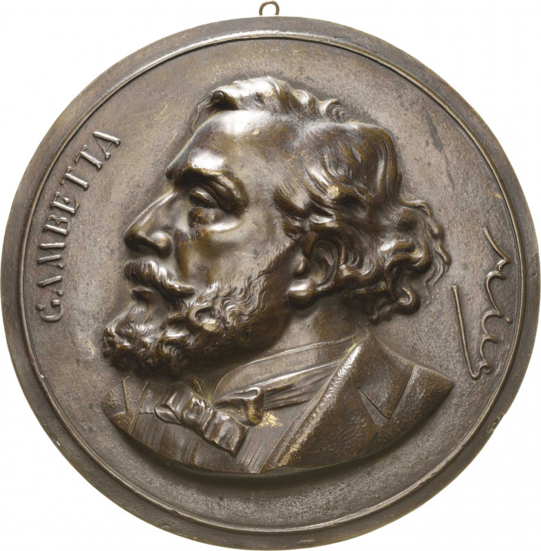 Frankreich-Medaillen und Marken
 Große einseitige Bronzegussplakette o.J. Léon ...