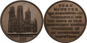 Großbritannien
George IV. 1820-1830 Bronzemedaille 1829 (J.W & S) Auf die Zerstörung der York Minster. York Minster / 9 Zeilen Schrift. 45,2 mm, 35,7...