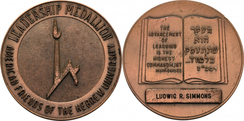 Israel
 Bronzemedaille o.J. (unsigniert) Leadership Medaillon - American Friend...