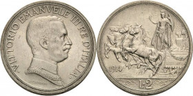 Italien-Königreich
Vittorio Emanuele III. 1900-1946 2 Lire 1914, Rom Montenegro 154 Pagani 737 Vorzüglich