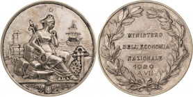Italien-Königreich
Vittorio Emanuele III. 1900-1946 Silbermedaille 1929 (Moscetti) Preismedaille des Ministeriums für Internationale Wirtschaft. Indu...