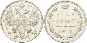Russland
Nikolaus II. 1894-1917 15 Kopeken 1916, o.Mzz.-Osaka Bitkin 208 Prachtexemplar. Stempelglanz/fast Stempelglanz