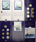 Russland
 Münzsatz 1-100 Rubel 1996. 300 Jahr russische Flotte. 1, 5, 10, 15, 20, 100 Rubel und eine Gedenkmedaille im aufklappbaren Blitzer und Schu...