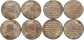 Schweden
Friedrich I. 1720-1751 Versilberte Bronzemedaille um 1730 (J. C. Hedlinger) 4 Exemplare der schwedischen Königssuite. Darunter: Magnus Eriks...