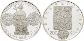 Tschechien
 200 Kronen 2000. 700 Jahre der Münzreform Wenzels II KM 36 Auflagenhöhe: 3072 Exemplare. Polierte Platte