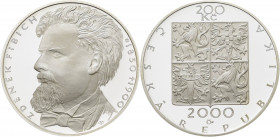 Tschechien
 200 Kronen 2000. 150. Jahrestag der Geburt und 100. Todestag Zdenek Fibichs KM 48 Auflagenhöhe: 2896 Exemplare. Polierte Platte