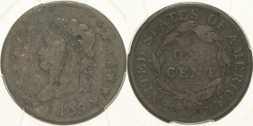 Vereinigte Staaten von Amerika
 Cent 1809. Classic Head Cent. Im PCGS-Slab mit der Bewertung G KM 39 Schön-sehr schön
