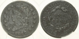 Vereinigte Staaten von Amerika
 Cent 1812. Classic Head Cent. Kleinere Jahreszahl. Im PCGS-Slab mit der Bewertung VF KM 39 Sehr schön