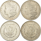 Vereinigte Staaten von Amerika
 Dollar 1883, O-New Orleans und 1886 o.Mzz.-Philadelphia. Morgan Dollar KM 110 2 Stück. Vorzüglich-Stempelglanz