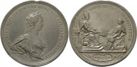 Habsburg
Maria Theresia 1740-1780 Zinngussmedaille 1747 (M. Donner/G. Toda) Auf die Verbesserung des Münzwesens in Siebenbürgen. Brustbild der Kaiser...