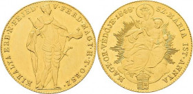Kaiserreich Österreich
Ferdinand I. 1835-1848 Dukat 1848, Kremnitz Jaeger 253 Schlumberger 21 Huszar 2075 Friedberg 222 GOLD. 3.52 g. Leicht berieben...