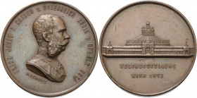 Kaiserreich Österreich
Franz Joseph I. 1848-1916 Bronzemedaille 1873 (A. Scharff) Weltausstellung in Wien. Brustbild in Uniform nach rechts / Ansicht...