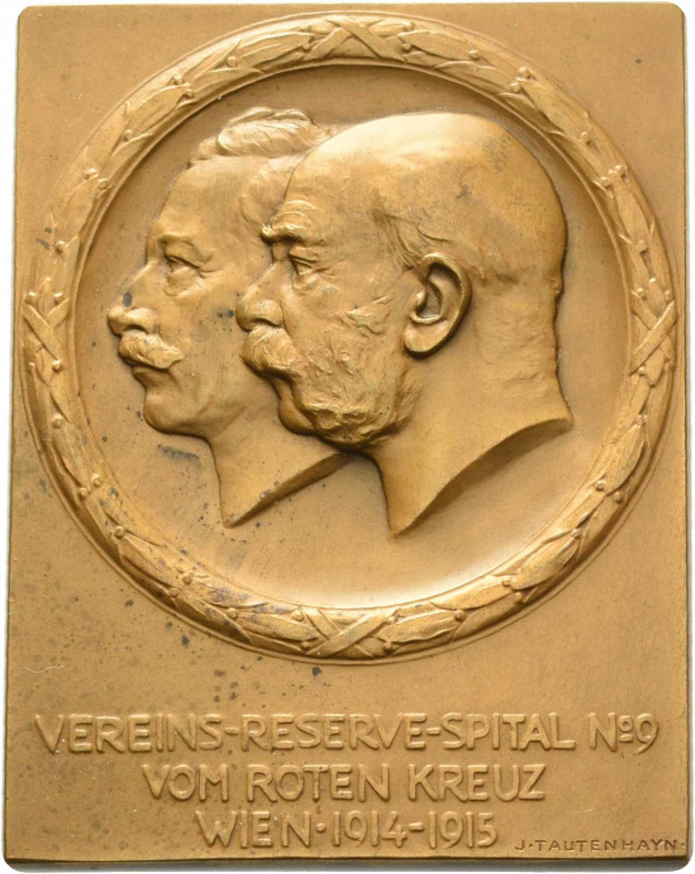 Medaillen
 Einseitige Bronzeplakette 1915 (J. Tautenhayn) Vereins-Reservespital...