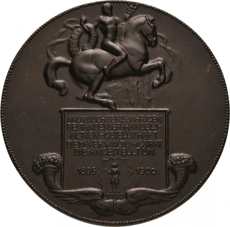 Medaillen
 Einseitige Bronzemedaille 1920 (Robert Pfeffer) Widmung an den Verwa...