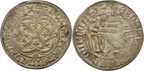 Sachsen, Haus Wettin, Groschenzeit
Kurfürst Friedrich II. mit Herzog Wilhelm (III.) 1440-1464 Schwertgroschen, Freiberg Mehner 14/29 Krug 1080/9 2.68...