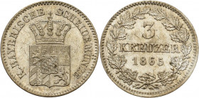 Bayern
Ludwig II. 1864-1886 3 Kreuzer 1865, München AKS 182 Jaeger 97 Prägefrisch