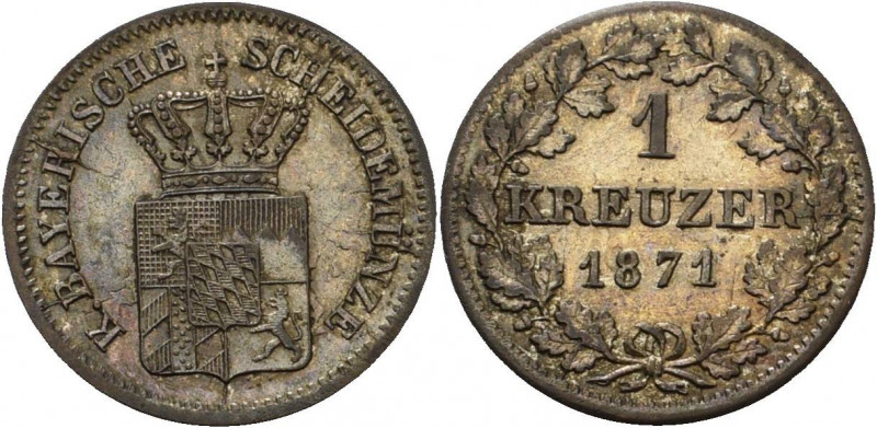 Bayern
Ludwig II. 1864-1886 Kreuzer 1871, München AKS 183 Jaeger 93 Prägefrisch...