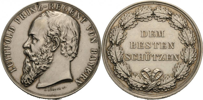 Bayern
Prinzregent Luitpold 1886-1912 Silbermedaille o.J. (A. Börsch) Schießprä...