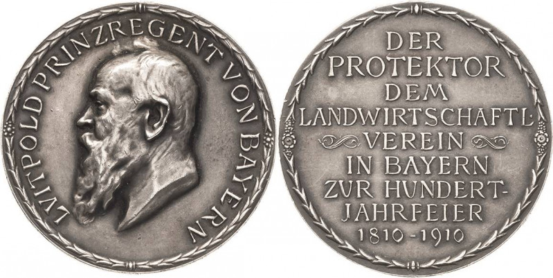 Bayern
Prinzregent Luitpold 1886-1912 Silbermedaille 1910 (A. Börsch) 100-Jahrf...