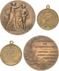Berlin
 Bronzemedaille 1907 (unsigniert) Auf die deutsche Armee-, Marine- und Kolonialausstellung. Frauengestalt bekränzt einen jungen Mann / 8 Zeile...