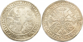 Brandenburg-Franken
Georg von Ansbach und Albrecht d. J. zu Bayreuth 1527-1543 Taler 1541, o. Mzz.-Schwabach v. Schrötter 661 Slg. Wilmersdörffer 445...