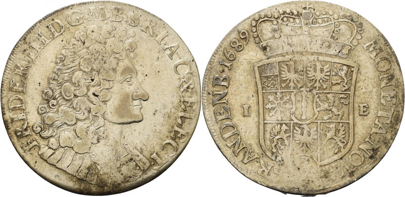 Brandenburg-Preußen
Friedrich III. 1688-1701 2/3 Taler 1689, IE-Magdeburg Brust...