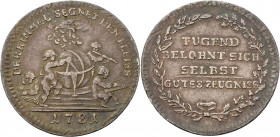Brandenburg-Preußen
Friedrich II., der Große 1740-1786 Silbermedaille 1781 (Abramson) Schulprämie. Putten um Symbolen der Wissenschaft und Füllhorn m...