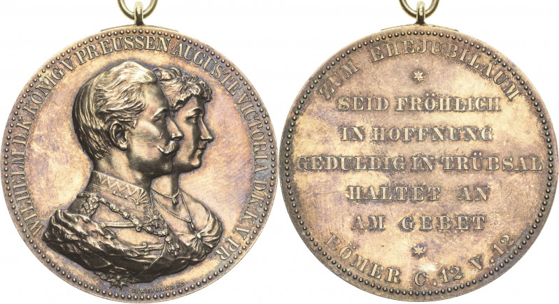 Brandenburg-Preußen
Wilhelm II. 1888-1918 Silbermedaille o.J. (E. Weigand) Gesc...