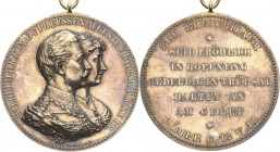 Brandenburg-Preußen
Wilhelm II. 1888-1918 Silbermedaille o.J. (E. Weigand) Geschenk für Eheleute anlässlich ihrer Goldenen Hochzeit. Brustbilder Wilh...