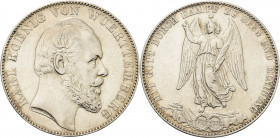 Württemberg
Karl 1864-1891 Taler 1871, Stuttgart Sieg AKS 132 Jaeger 86 Kahnt 594 Davenport 962 Fast vorzüglich