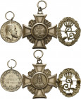 Württemberg
Wilhelm II. 1891-1918 Silbermedaille für Tapferkeit und Treue. Abzeichen Kriegervereine - Für Verdienst im Kriegervereinswesen und dazu A...