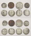 Pfalz
Lot-8 Stück Interessantes Lot Pfälzischer Münzen. Darunter: 20 Kreuzer 1722 IGW. 2 Kreuzer 1658 (Vikariat), 1745. 2 Albus 1701, 1706, 1707 (2x)...