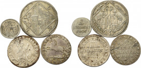 Allgemeine Lots
Lot 4 Stück Salzburg-15 Kreuzer 1694. Braunschweig-4 Mariengroschen 1708 (leicht korrodiert). 1/12 Taler 1789. Löwenstein-Wertheim-Ro...