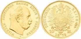 Preußen
Wilhelm I. 1861-1888 10 Mark 1873 A Jaeger 242 Prägebedingte Randunebenheiten, vorzüglich-Stempelglanz