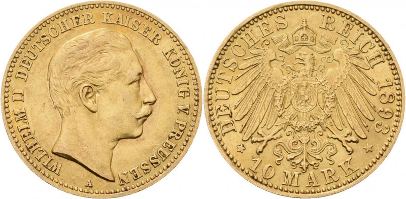 Preußen
Wilhelm II. 1888-1918 10 Mark 1893 A Jaeger 251 Sehr schön/fast vorzügl...
