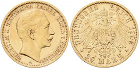 Preußen
Wilhelm II. 1888-1918 20 Mark 1906 A Jaeger 252 Sehr schön/sehr schön-vorzüglich