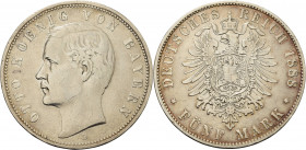 Bayern
Otto 1886-1913 5 Mark 1888 D Jaeger 44 Sehr schön