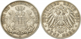 Hamburg
 5 Mark 1893 J Jaeger 65 Sehr schön