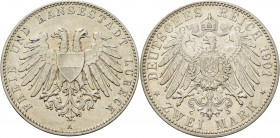 Lübeck
 2 Mark 1901 A Jaeger 80 Sehr schön-vorzüglich