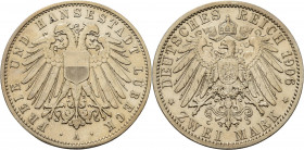 Lübeck
 2 Mark 1906 A Jaeger 81 Sehr schön/sehr schön+
