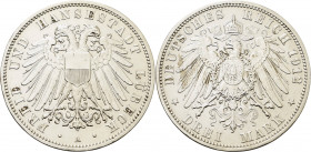 Lübeck
 3 Mark 1912 A Jaeger 82 Sehr schön