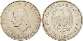 Gedenkausgaben
 5 Reichsmark 1933 F Schiller Jaeger 359 Sehr schön
