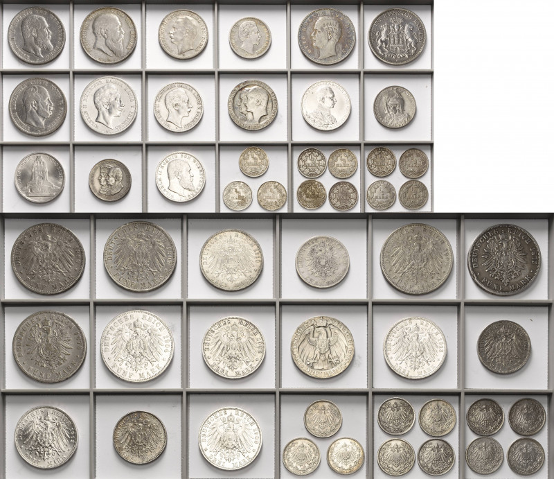 Deutsches Reich allgemein
Lot-26 Stück Baden - 5 Mark 1907, 3 Mark 1910. Bayern...