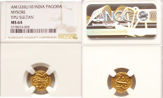 Indien, Mysore, Tipu Sultan, Gold Pagoda, 3.4g, Mint Pattan, AM 1220, RY 10. (KM 129A).