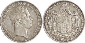 PREUSSEN, Friedrich Wilhelm IV., 1840-1861, Doppeltaler 1845 A. AKS 69; T.258; Dav.771 , ss+