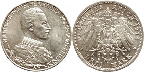 PREUSSEN
Wilhelm II., 1888-1918. 3 Mark 1913 A. Regierungsjubiläum. J. 112., vz-st