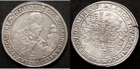 SACHSEN-COBURG-EISENACH
Johann Ernst, 1633-1638. Taler 1637, Coburg.
Dav. 7438, Schnee 224, Grasser 267 , ss-vz, Sfr. , Kl. Kratzer