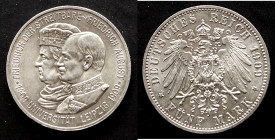 SACHSEN. Friedrich August III., 1904-1918. J. 138
5 Mark 1909. Universität Leipzig. , vz-st