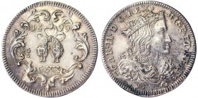 Italien, NAPOLI Carlo II (1674-1700) Tarì 1699 - MIR 300/8 AG , 4.36g , vz